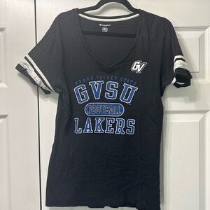 Champion Black T-Shirt with Blue and White GVSU Logo